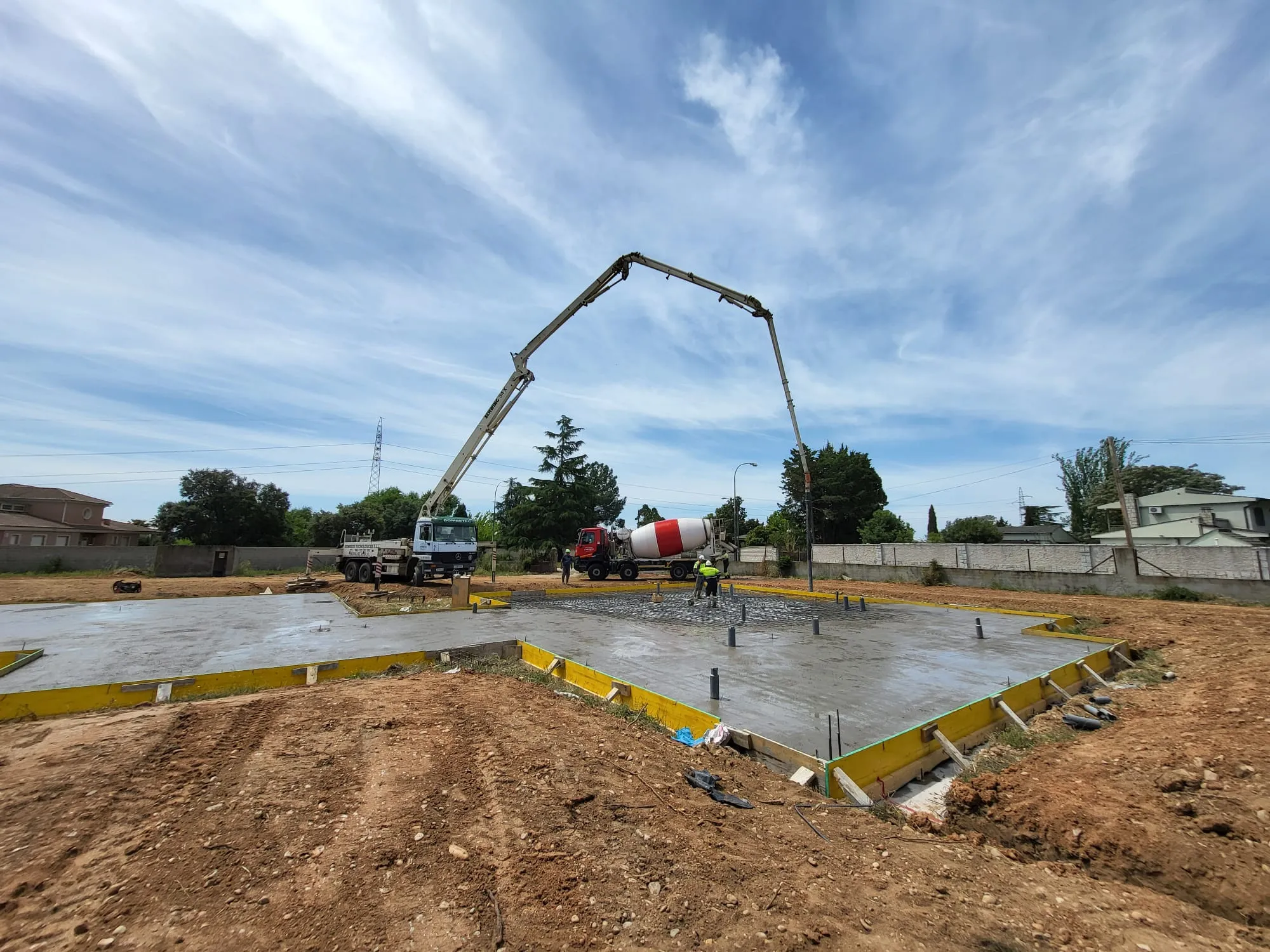 Llenado de zapatas y cimentación para vivienda unifamiliar en la provincia de Toledo